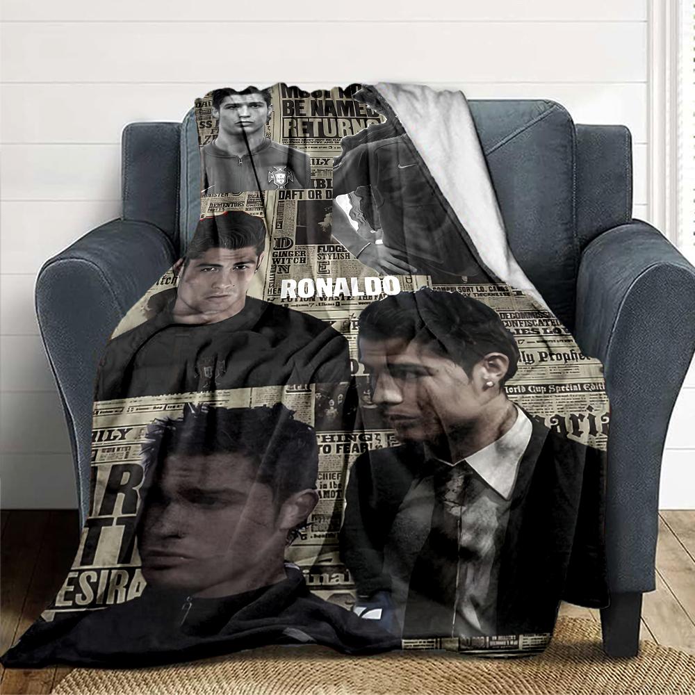Ronaldos Legacy Lights printed flannel breathable and warm blanket, a stylish home gift, suitable for home, office and bedspread use. 0713a5