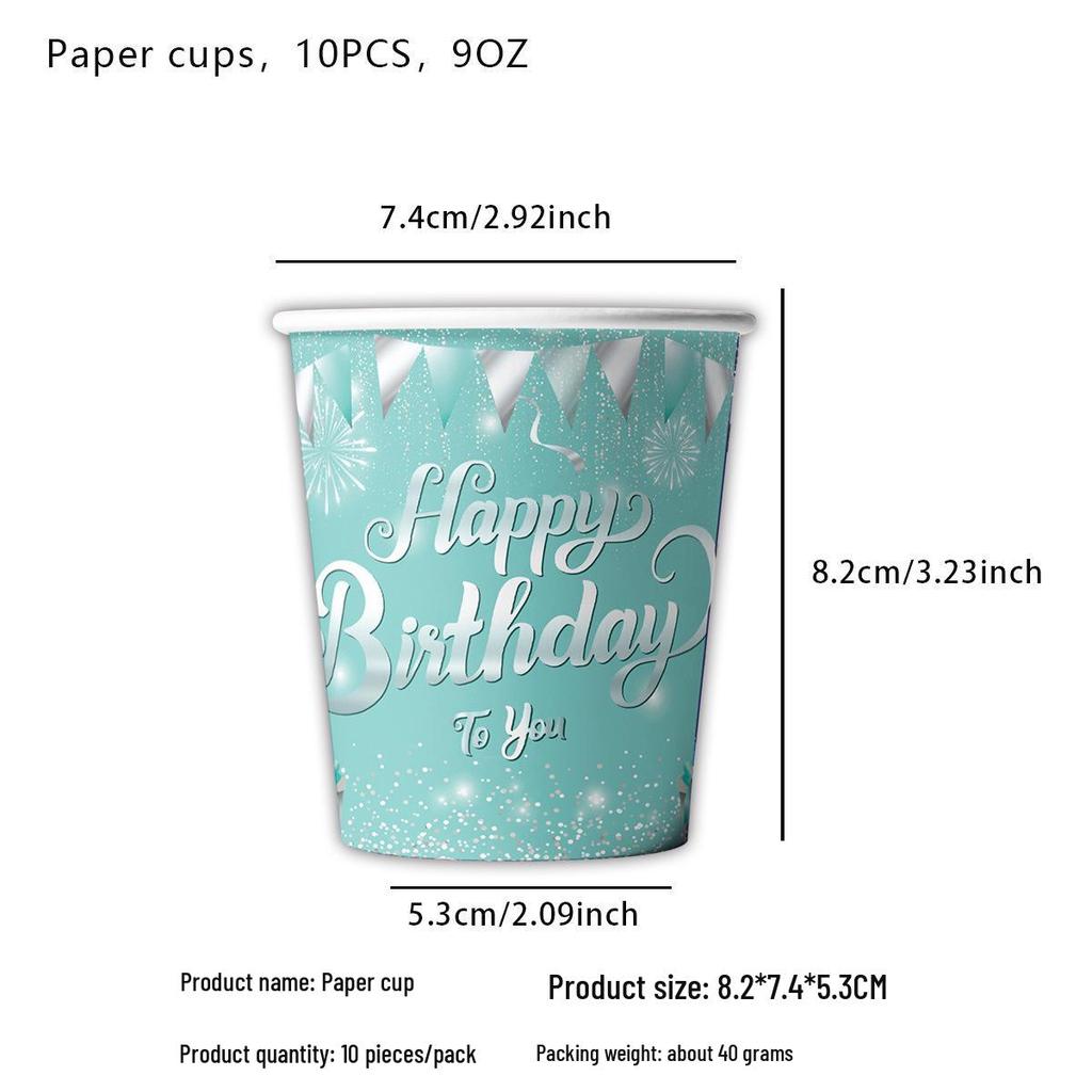 Украшения для вечеринки в честь дня рождения в цвете Тиффани: Бумажные тарелки, флажки и салфетки