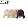 Zbzr Autumn New Women Clothes Western Style Zip-up Double Placket Classic Long Sleeve Short Trench Coat Outerwear 3046259
