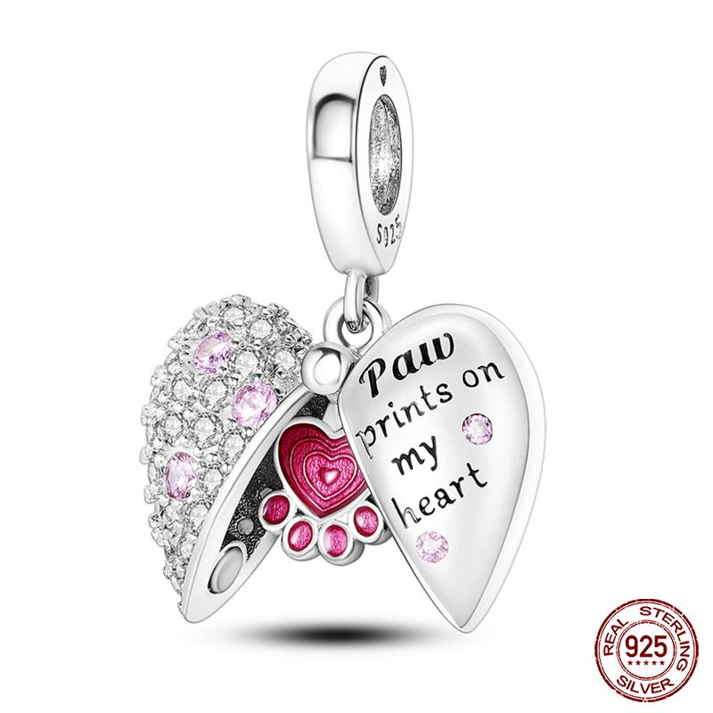 Настоящая медь Розовая серия Шармы-бусины в форме сердца Подходят для оригинальных браслетов Qikaola Сделай сам Украшения на День матери Подарок для мамы