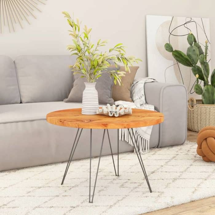 VidaXL Столешница Ø90x2,5 см круглая массив акации 370056