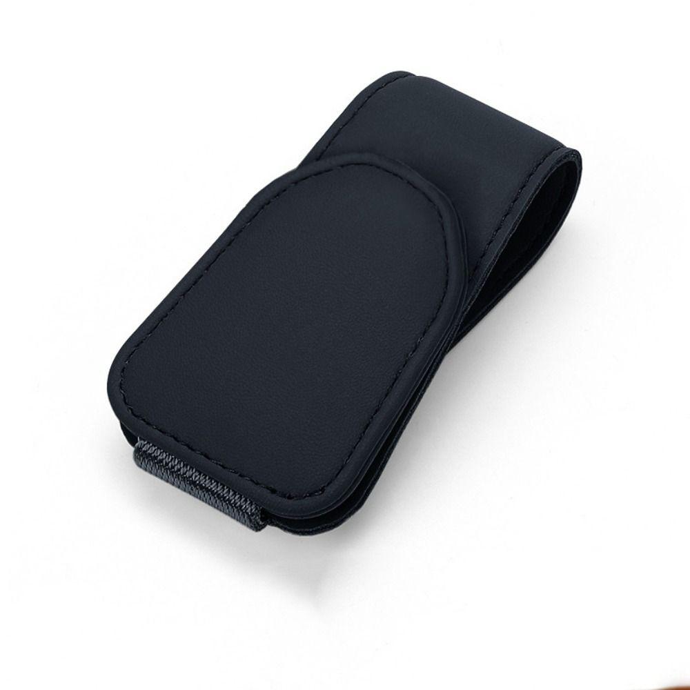 Leather Eyeglasses Hanger Multi-Function Ticket Card Clip Durable Sun Visor Glasses Clip