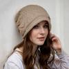Большая окружность головы, сезонная шляпа, высокая чувственность, универсальная, иностранный стиль, стековая шляпа, темперамент, свободная, вязаная шерстяная шапка для женщин, сохраняющая тепло