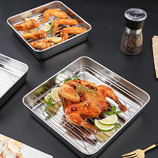 Полезная антидеформированная удобная легкая квадратная тарелка с гладкими краями для еды для подарков, жаровня