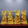 4pcs/set Boxwood Collection Chinese Brass Carvings of the Four Heavenly Kings Buddha Statues Solid Wood Carvings
