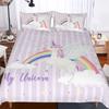 Bedding Set Single Double Twin Queen King Size Bedsheets 3D Printed Flying Cartoon Unicorn Duvet Covers With Pillow Cover Strips