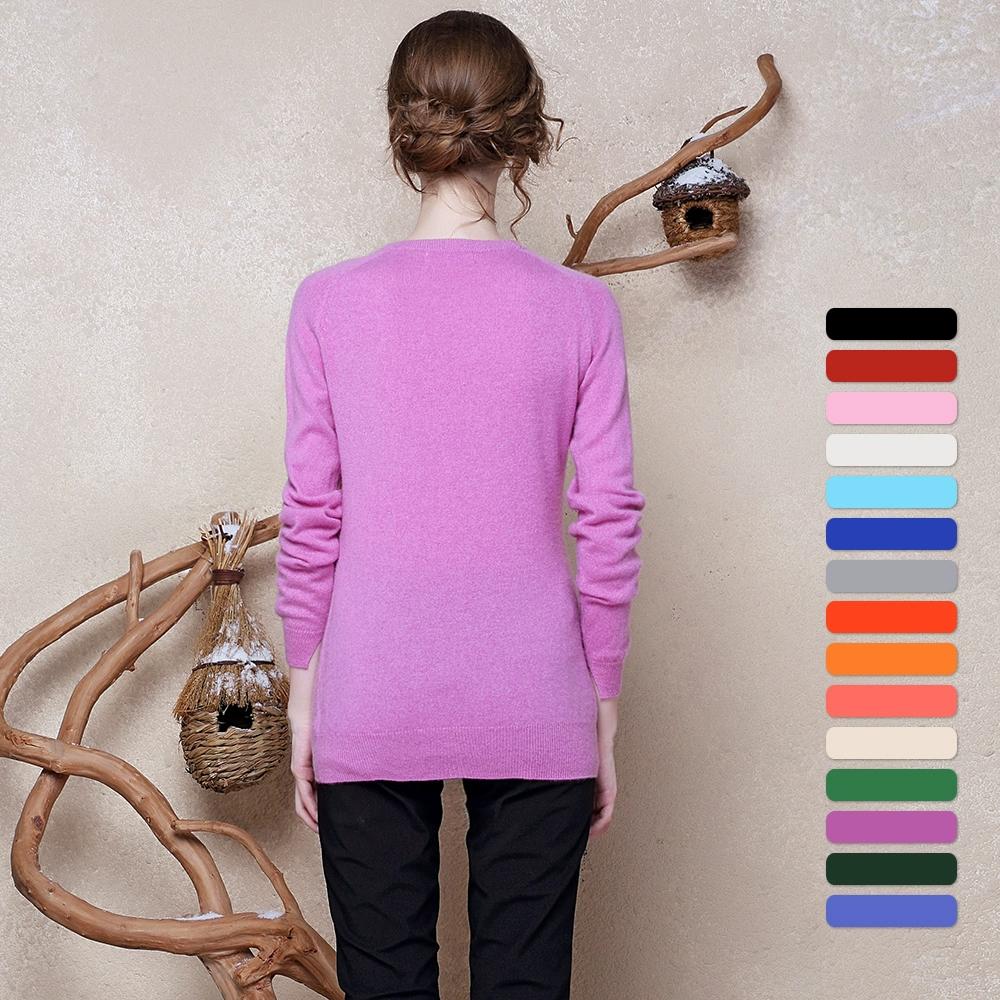 Женский кашемировый свитер с круглым вырезом для тепла и комфорта вязаный свитер с длинными рукавами