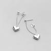 925 Sterling Silver Earrings For Women Heart Chain Earring Jewelry Prevent Allergy Party Accessories Gift Heart Earrings