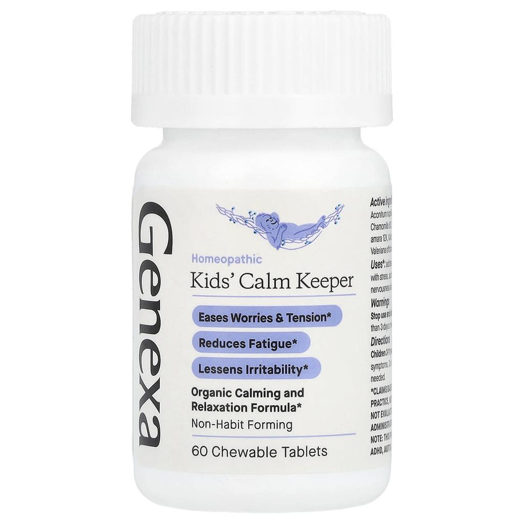 Genexa, Calm Keeper for Children, Ages 3 To 11, Vanilla & Lavender, 60 Chewable Tablets