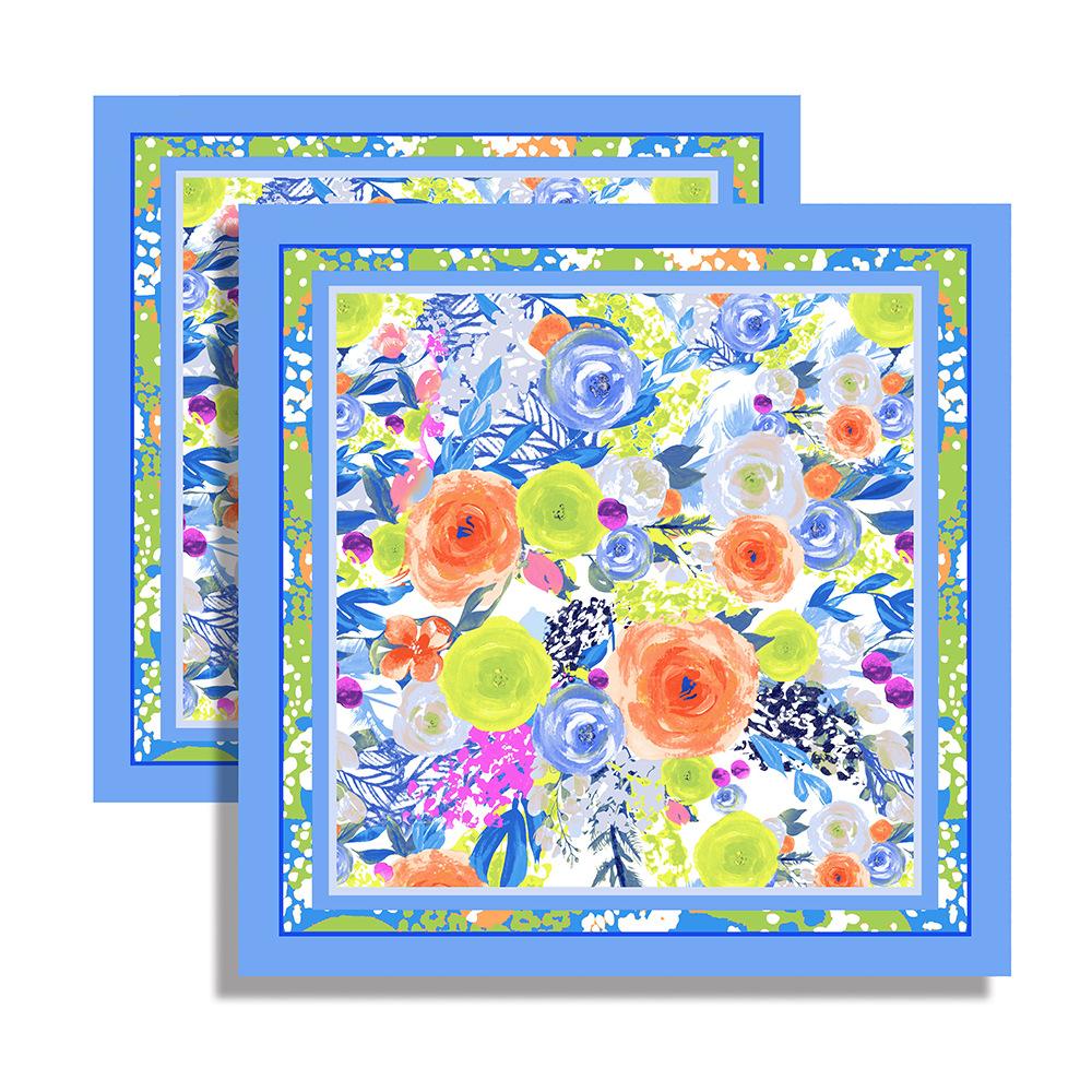 70 * 70 Солнцезащитный маленький квадратный шарф с большим принтом, женский шелковый шарф, тонкий легкий солнцезащитный шарф, повязка на голову