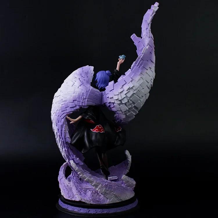 37cm Ninja GK Konan CS Uchiha Clan With Soil Action Anime Figure Akatsuki Model Decorate De Luz Kpop Juguetes Zabawki Gift