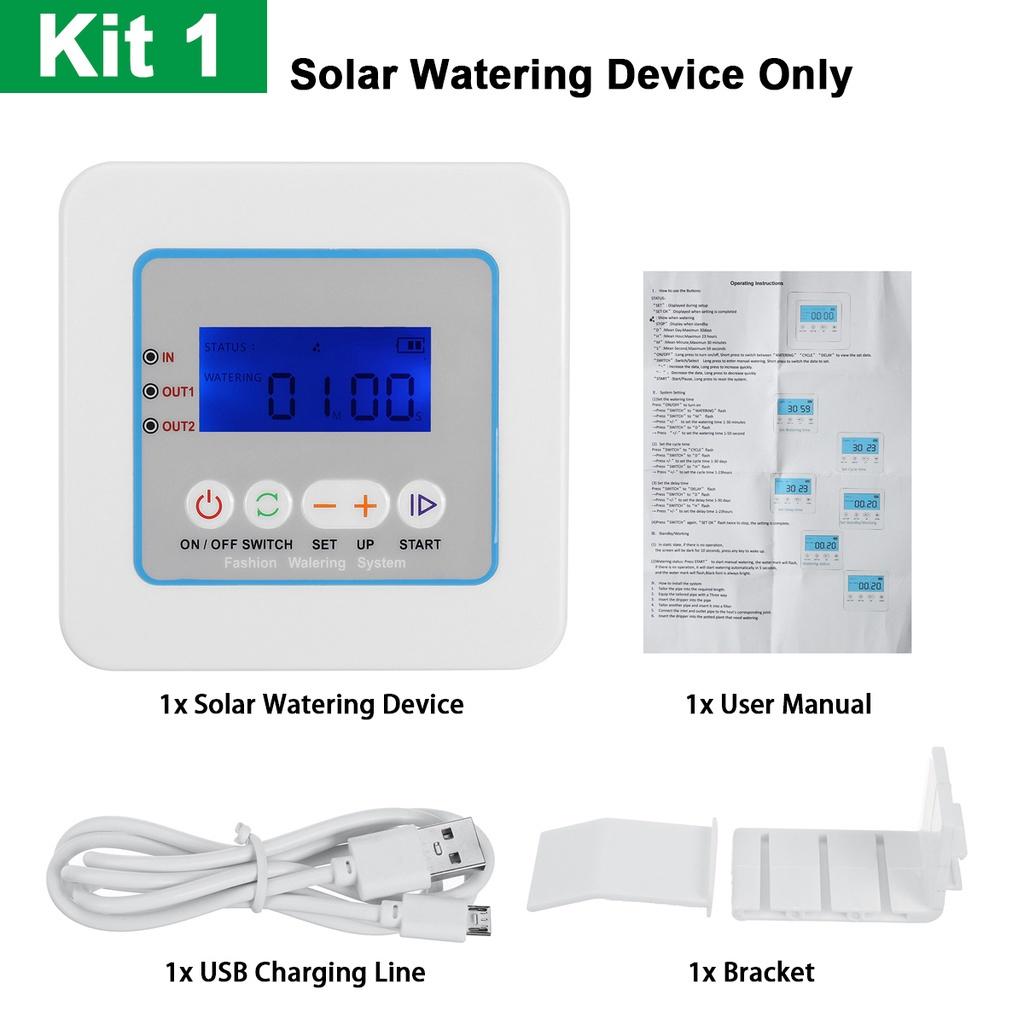 4.5W Double Pump Controller Garden Drip Irrigation Device Timer System Solar Energy Intelligent Automatic Watering Device