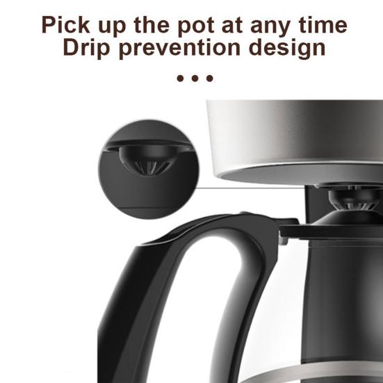 Портативная кофемашина большой емкости с защитой от капель и автоматическим отключением, легко моется, многоразовый фильтр для кофемашины для кухни