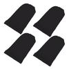 4pcs Dreadlock Cap Wide Elastic Long Braid Cover for Full Hair Night Sleep Bonnet for Men Women Black One Side Open