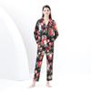Пижамный комплект с винтажным принтом для женщин, рубашка с воротником-блейзером и брюки длиной до щиколотки, одежда для сна и отдыха