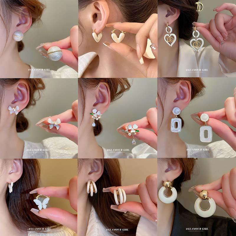 Серьги Love с геометрическим рисунком, простые серьги с цветами, модные серьги с темпераментом, элитные серьги, подарки