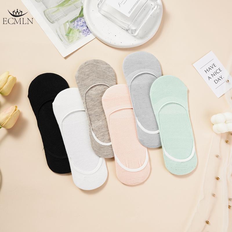 Women's Low Cut Summer Invisible Solid Color Boat Socks Thin Non-slip Socks