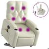 VidaXL Fauteuil inclinable de massage Crème Similicuir 3204780