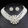 Retro Pearl Flower Wedding Jewelry Set: Necklace & Earrings for Bride
