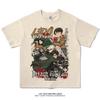Anime Attack On Titan T Shirts Oversized Vintage Washed Shingeki No Kyojin T-shirt Short Sleeve Manga Eren Mikasa Levi Tops Tees