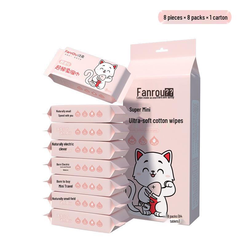 Мини влажные салфетки дорожный набор: 8 детских салфеток в упаковке, специально для детских рук