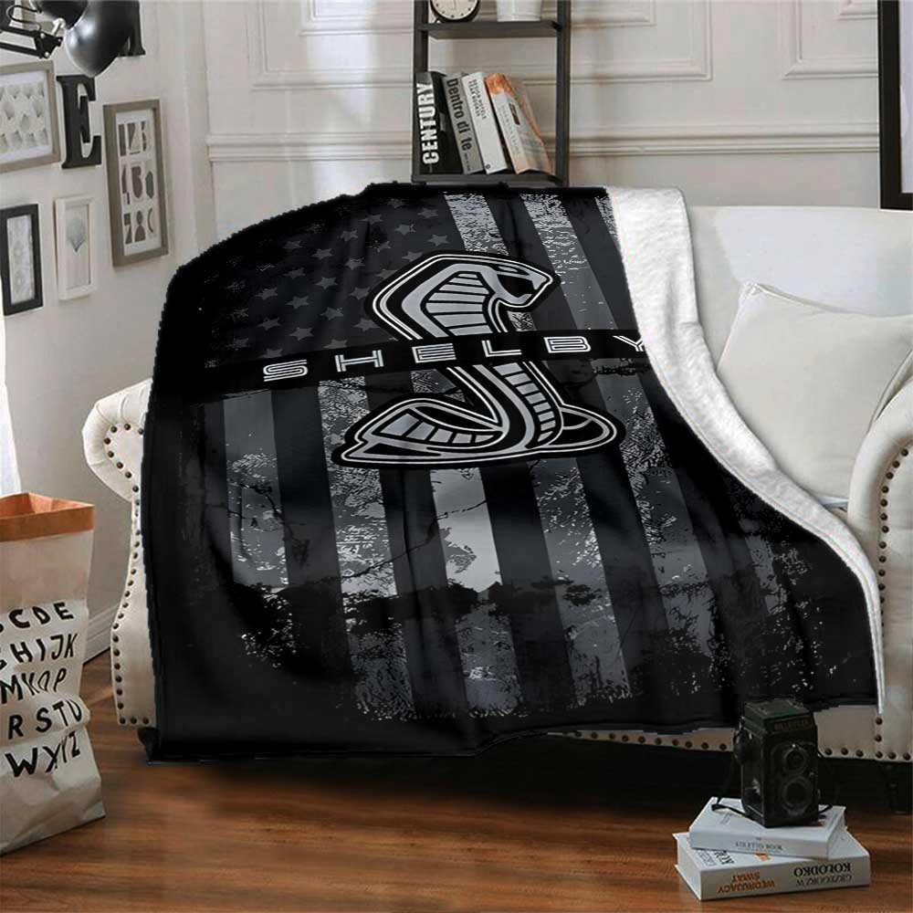 Shelby Cobra Logo Throw Blanket Comfortable Perfect for Sofa Couch Office Bed Picnics Four Seasons Multipurpose Stylish Decor Best Holiday Gift Y19