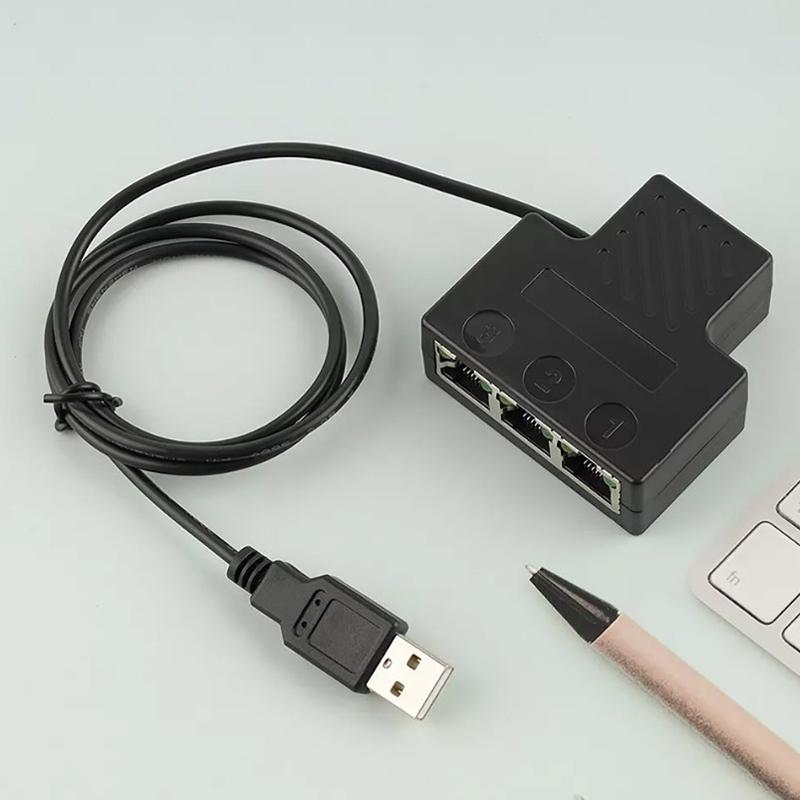 3 в 1 100 Мбит/с Ethernet-сплиттер-адаптер RJ45 Кабель LAN Сеть Интернет