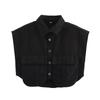 Женский джинсовый кардиган-топ с пэчворком и неровным воротником-поло