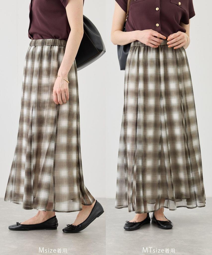 Rope Picnic Sheer Check Skirt for Women GDC16190 Chromine MT (01)