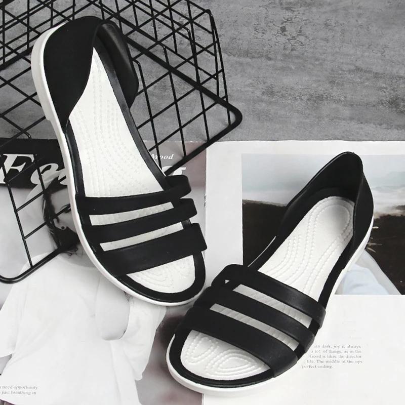 Fashion Fashion Open-Toed Slides Shoes For Women Summer Flat Sandals Candy Color Casual Beach Outdoot Female Ladies Jelly Slippers