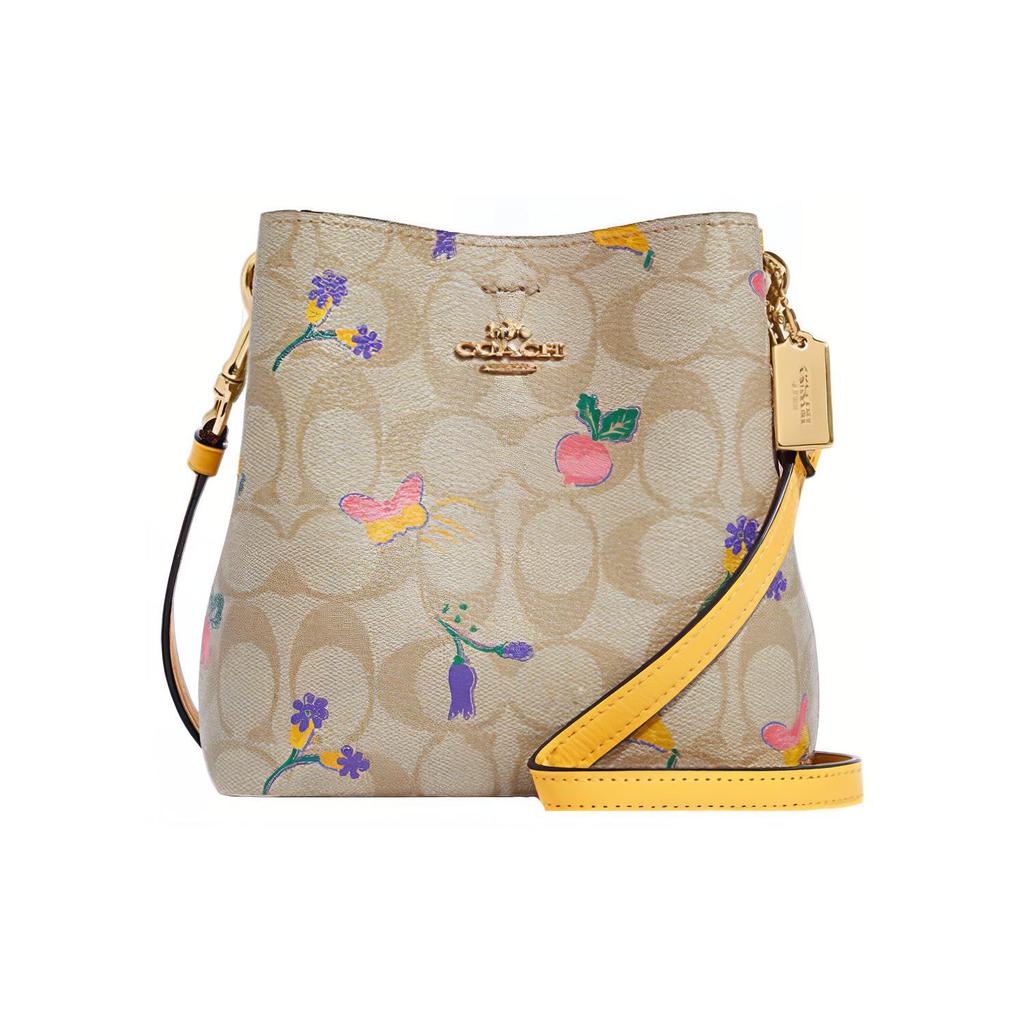 New COACH Town Artificial Leather Bucket Bags Shoulder Bag Crossbody Bag Mini Women's Khaki C8255-IMTVE