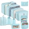 Набор для хранения в путешествиях из семи предметов: Косметичка, Органайзер для одежды, нижнего белья и Складной подпакет