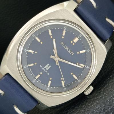ALLWYN 6300A РУЧНОЙ ЗАВОД ИНДИЯ МУЖСКИЕ ВИНТАЖНЫЕ ОРИГИНАЛЬНЫЙ ЦИФЕРБЛАТ ЧАСЫ a706237-1