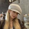 Женский берет однотонный куполообразный шляпа художника с коротким козырьком теплая головной убор зимний модный аксессуар