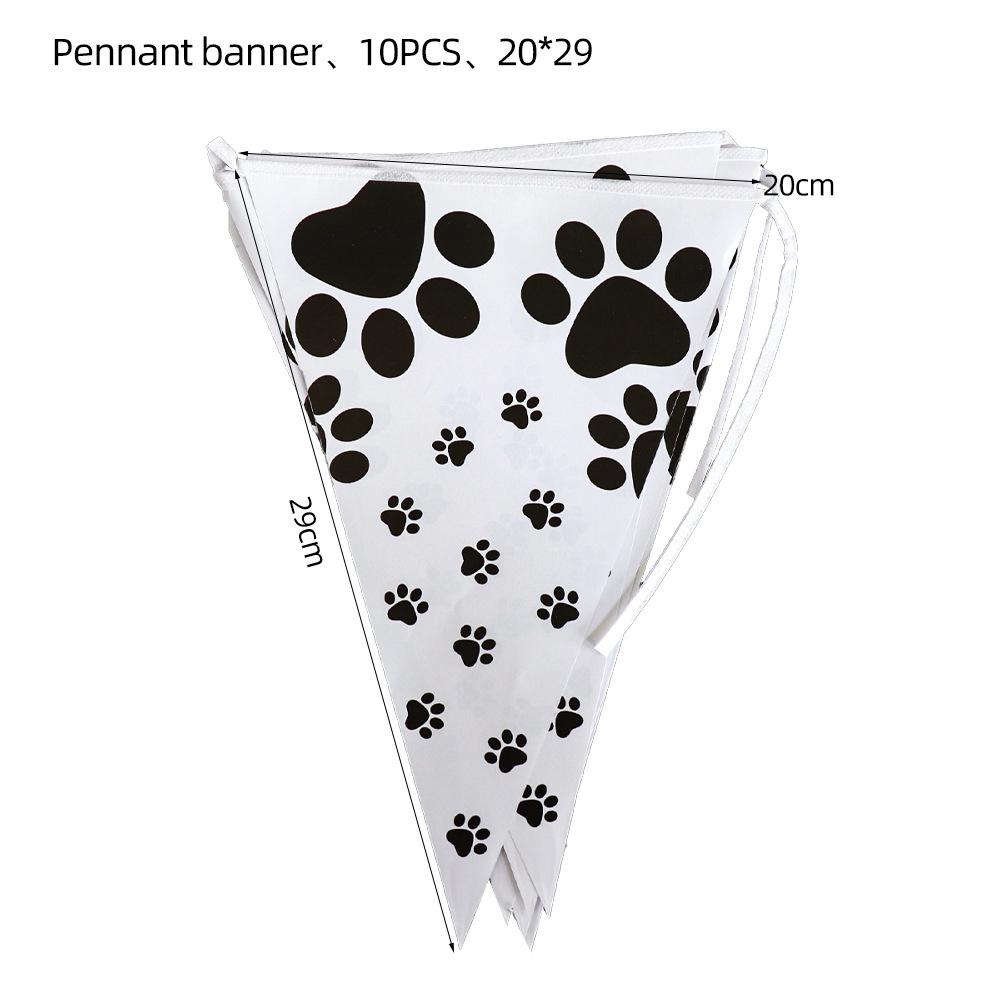 Foreign Trade Black Dog Paw Party Supplies Birthday Disposable Knives, Forks And Spoons Tableware Paper Towels Paper Cups Dinner Plate Pennant