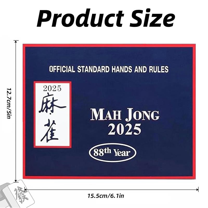 4Pcs 2025 Mahjong Cards Set Official Large Print Mah Jongg Card Standard Hands And Rules Cards Nmjl Official Strategy Reference