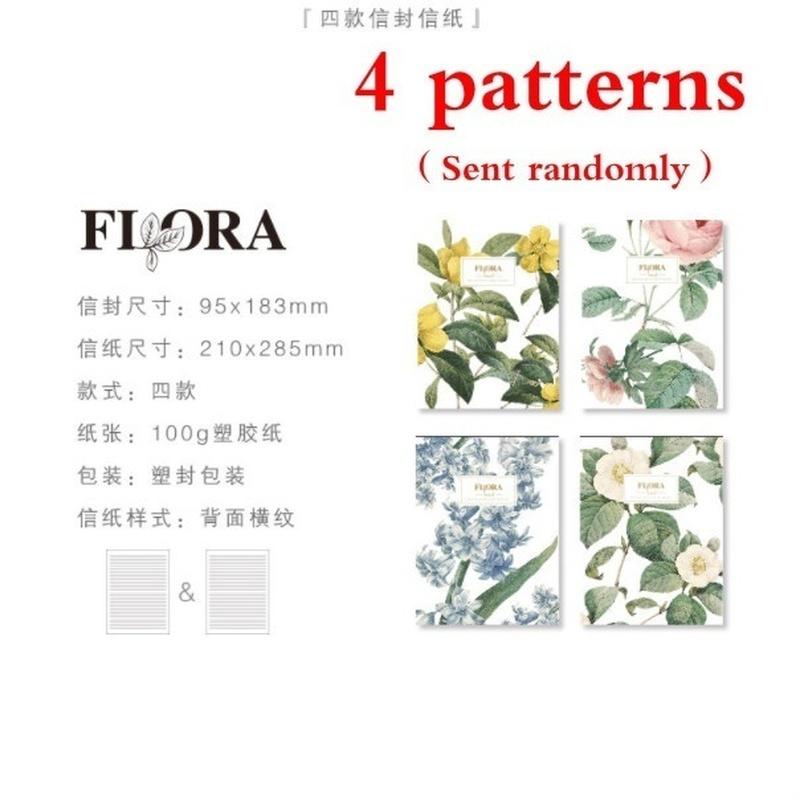 1 Набор Каваи Эстетичный Цветочный Конверт для Приглашений Милые Благодарственные Открытки Приглашения (3 конверта + 6 листов бумаги для писем)