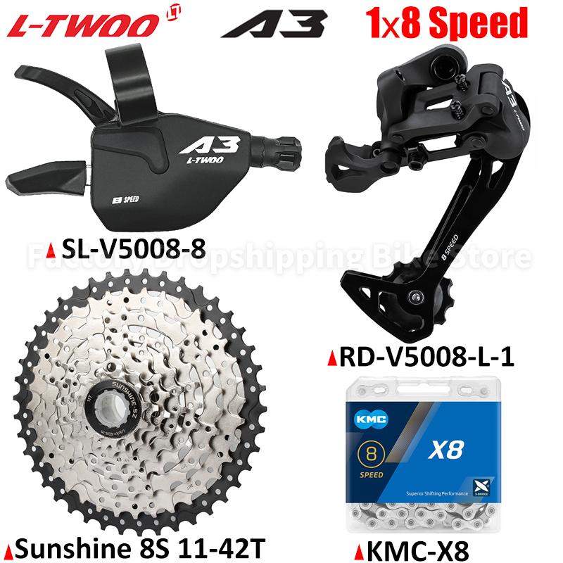 Комплекты трансмиссии LTWOO A3 MTB 1x8 Скоростей Задний переключатель 1:1 Совместимая с технологиями SRAM BANBOK HG Структура Кассета Велосипедные запчасти