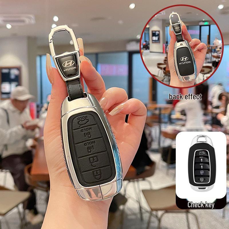 2022 Hyundai Custu Key Cover: Durable Metal & Leather Protective Case
