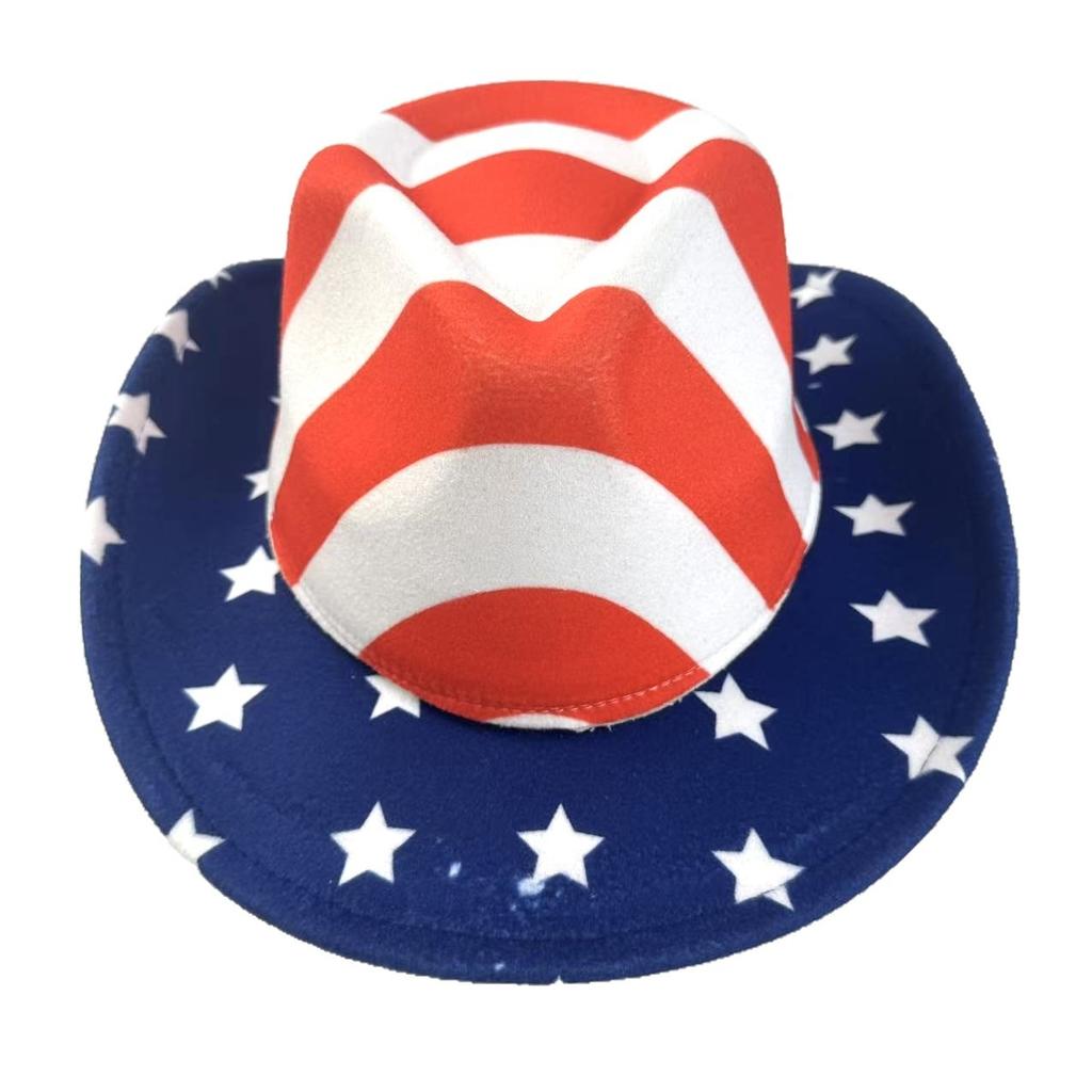 Флаг Дня независимости США Узор Западная ковбойская шляпа Шляпа-панама от солнца