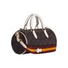 New COACH Lacey Artificial Leather Boston Bag, Handbag, Shoulder Bag, Crossbody Bag Trumpets Women's Brown & Chalk White CB874-IMDGQ