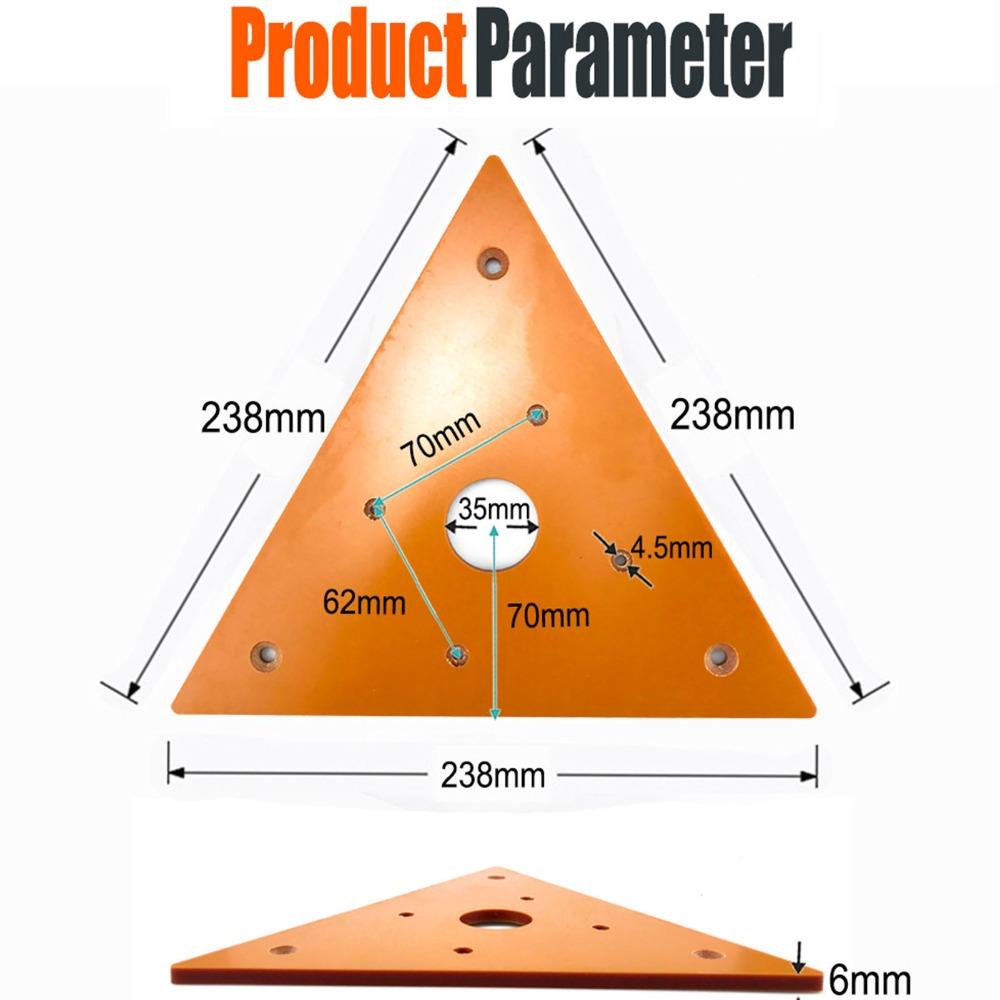 65mm Trimming Machine Balance Plate ABS Engineering Plastic Triangular Plate  Slotting