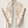POBING Hand Rolled Twill Silk Scarf Women Horse Head Double Print Square Scarves Wraps Echarpes Foulards Femme Hijab 90CM