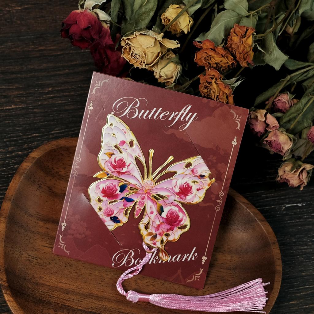 Серия Beautiful Butterfly Высококачественная полая металлическая закладка для чтения Essential Metal Bookmark