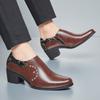 Высококачественная кожа Формальное платье Мужские лоферы Острый носок С металлическим наконечником Ручная работа Высокий каблук 5,8 см Мужская обувь для свадебной вечеринки