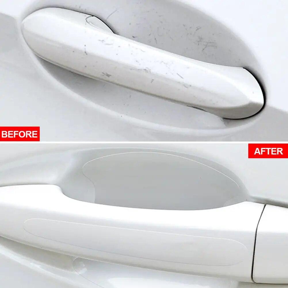 8 Pcs TPU Car Door Bowl Anti-scratch Sticker Clear Door Bowl Handle Protection Sticker Paint Surface Film Car Accessories