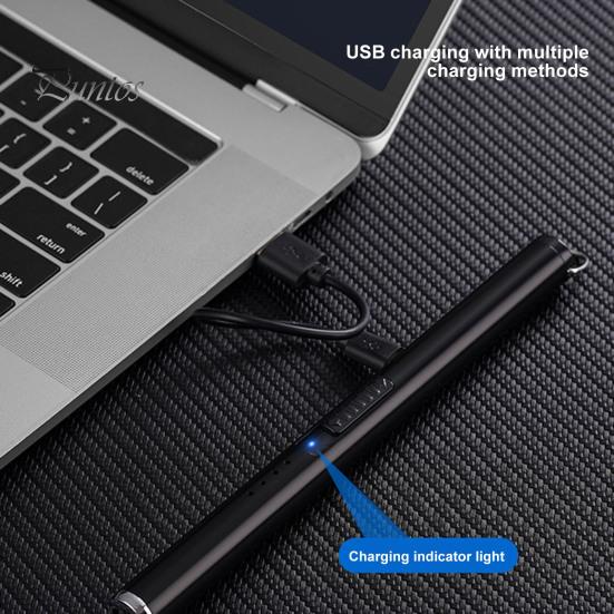 USB Rechargeable Electric Long Kitchen Ignition Stick Hanging Buckle Design Stove Windproof LED Flameless Pulse Igniter