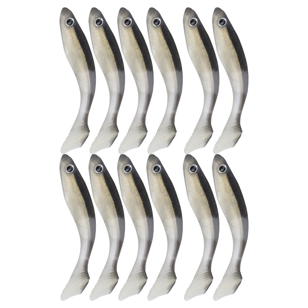 2 комплекта Искусственная имитация Черная спинка Двухцветная Мягкая силиконовая приманка Рыболовные снасти