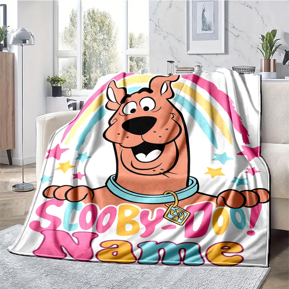 Custom Name Scooby-Doo Theme Printed Blanket - Perfect for Couch, Bed, Travel & Outdoor Use | Machine Washable, Cozy & Durable.