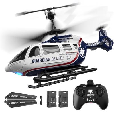 DEERC Спасательный До 26 минут полета на 3 скоростях и удержание высоты Аварийное развлечение для взрослых и белый радиоуправляемый вертолет, для использования в помещении/на улице,